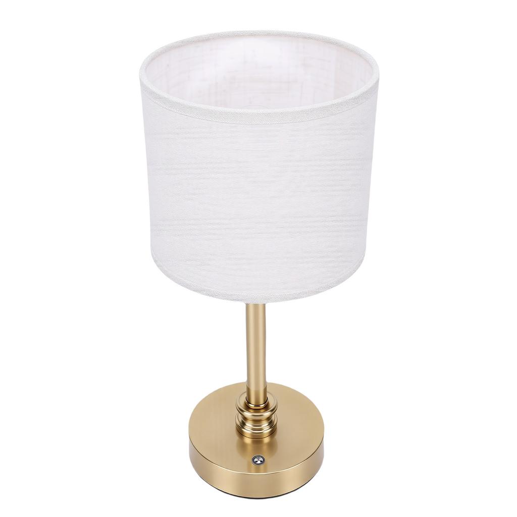 Cordless Fabric Table Lamp USB Rechargeable Bedside Table Lamp for Bedroom Touch Control Iron Aluminum Alloy