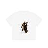 Black T Shirt With Horse Head Graphic Print For Casual Wear