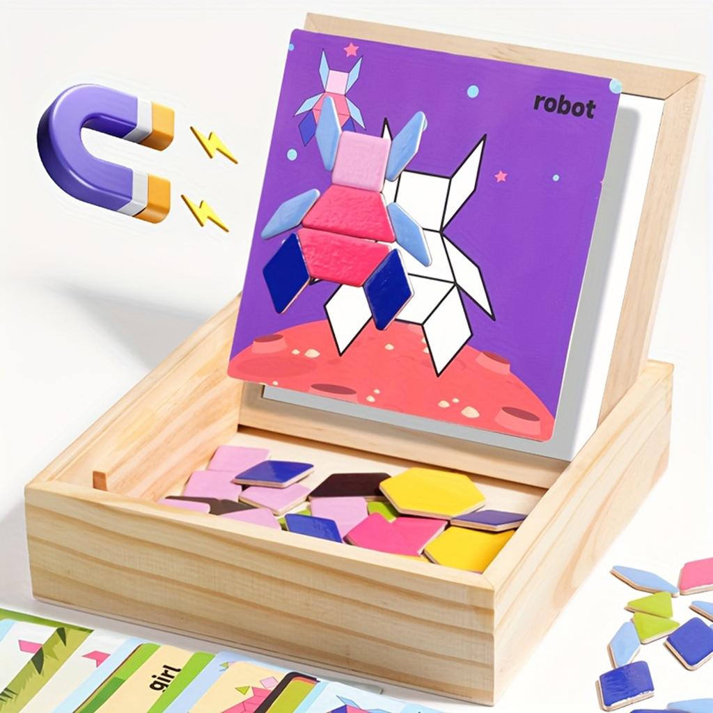 Wooden Tangram Puzzle Toys, Geometric Shape Toys, Parent Child Interactive Educational Toys, Holiday Gifts And Birthday Gifts