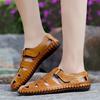 Men Breathable Sandals Outdoor Beach Slippers Leather Non-Slip Walking Shoe Summer Casual Male Loafers Summer Luxury Sandals