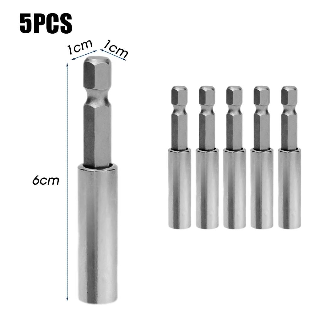 60mm 1/4in Hex Shank Magnetic Screwdriver Extension Rod Bars Holder Electric Drill Bit Adapter Quick Change Hand Tool Parts