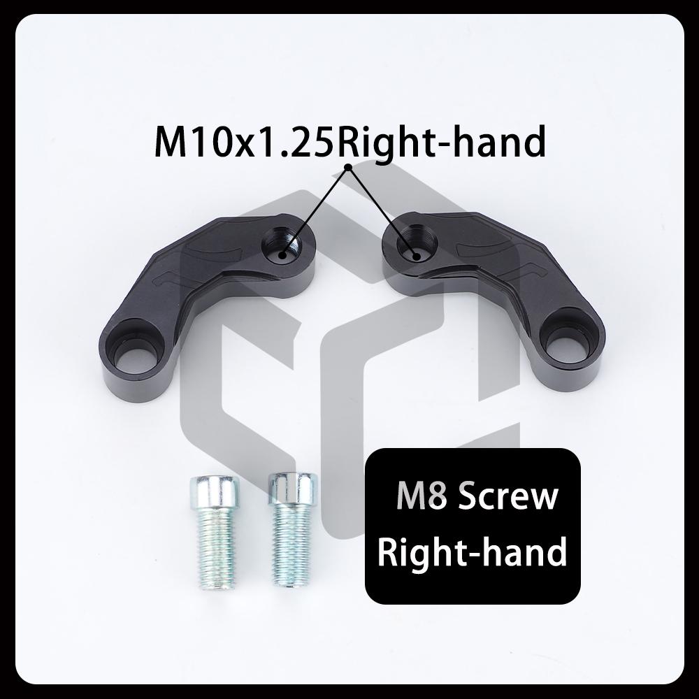 8mm /10mm Universal Motorcycle Mirror Base Motorcycle Mirror Mount Adapter Kit Aluminum Alloy Material CNC Technology Anodizing M8