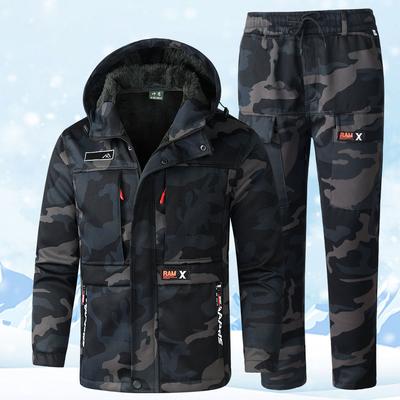 Heren Winter Fleece Trainingspakken Verdikte Warme Tweedelige Sets met Capuchon Sportkleding Sets