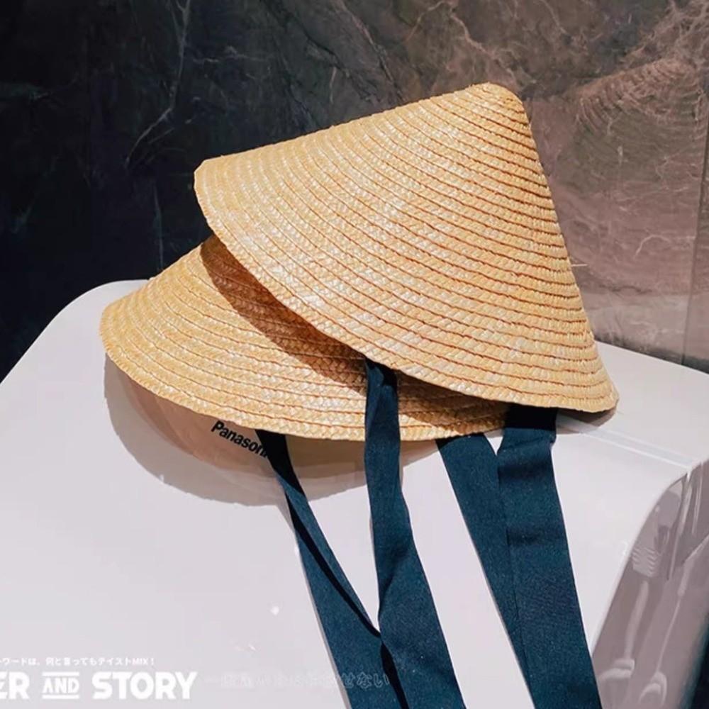 Korean Kids Sun Hat Big Brim Straw Visor Cap for Children Girls Straw Hat  Seaside Vacation