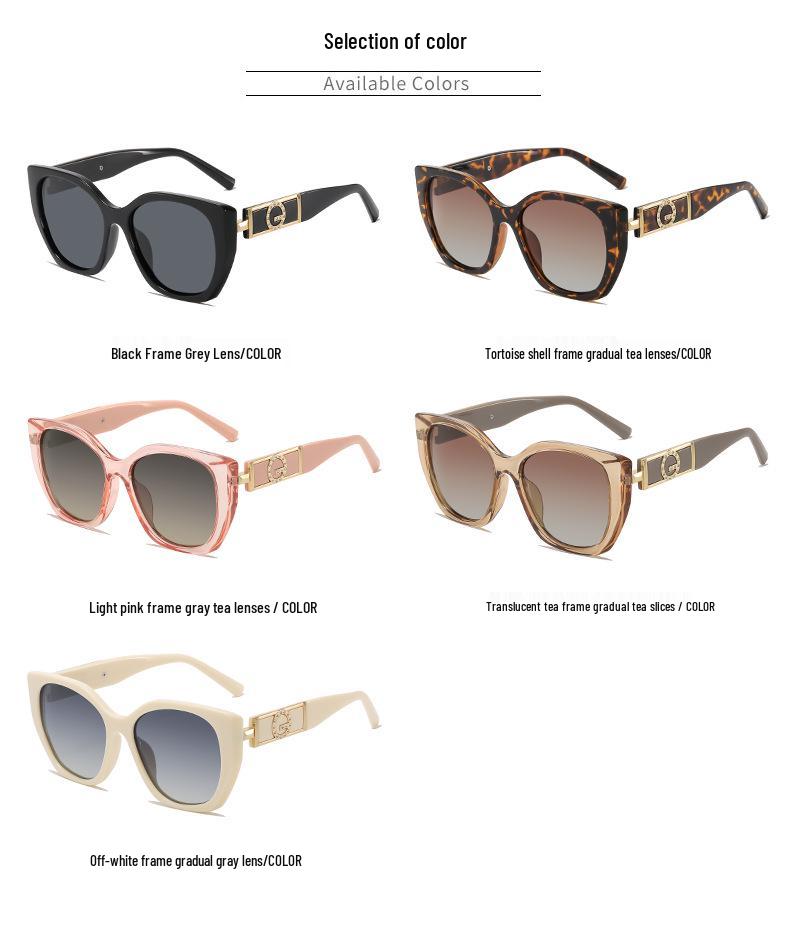 Women's Retro Large-Frame Polarized Sunglasses - Slimming & High-End Sun Protection for Driving.