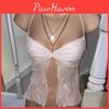 Halter 2023 Summer Lace Pleated Crop Top