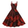 Women's Fashionable Halloween Print Off Shoulder Spaghetti Strap Dress