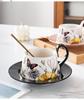 Set di Tazza da Caffè e Sottotazza in Ceramica Retro di Alta Gamma con Scatola Regalo per il Tè del Pomeriggio