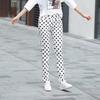 Plus Size Polka Dot Floral Print Slimming Pants: 2025 Summer Elastic Long Pants