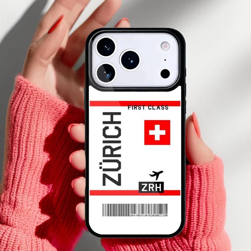 BOARDING PASS Phone Case for iPhone 17 16 15 14 13 Pro Max Back Cover for 12 11 Pro Coque