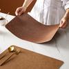 1Pcs Light Luxury Solid Leather Placemat Coffee Brown Pu Table Mat Waterproof Oilproof Heat-Insulated Plate Bowl Pad Table Decor