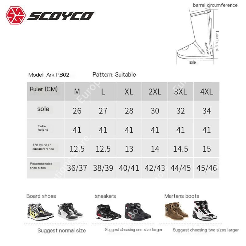 2026 NEW Unisex SCOYCO Motorcycle Rain Shoe Cover Waterproof Overboots Anti Slip Thickened Outdoor Riding Gear