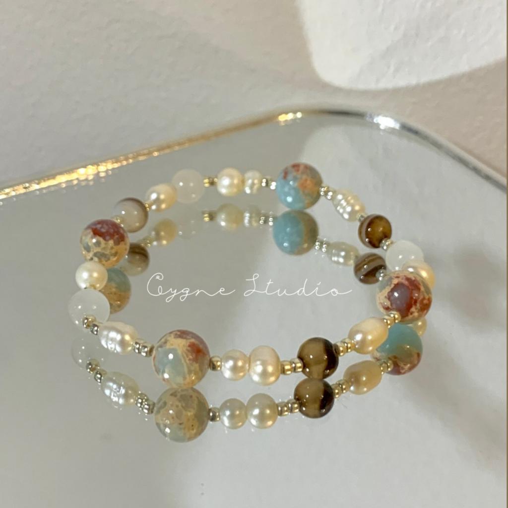Vintage Imitation Natural Pearl Tourmaline Bead Necklace, Irregular Blue Collarbone Necklace, Women's Banquet Accessories
