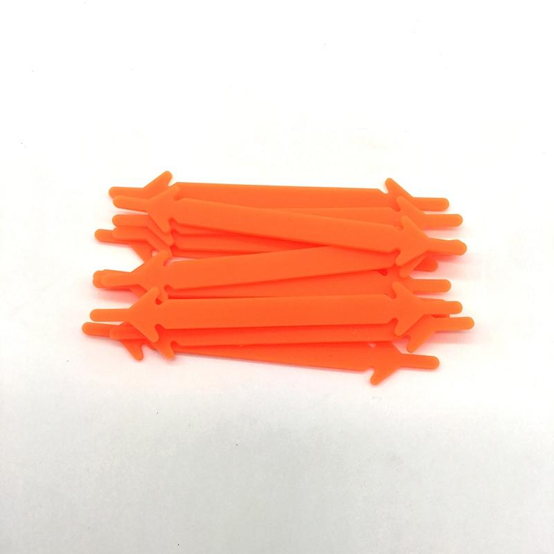 Set de 12 lacets de chaussures élastiques en silicone sans nœud Lacets de chaussures pour enfants et adultes Lacets rapides pour hommes et femmes Lacets en caoutchouc 13 couleurs orange