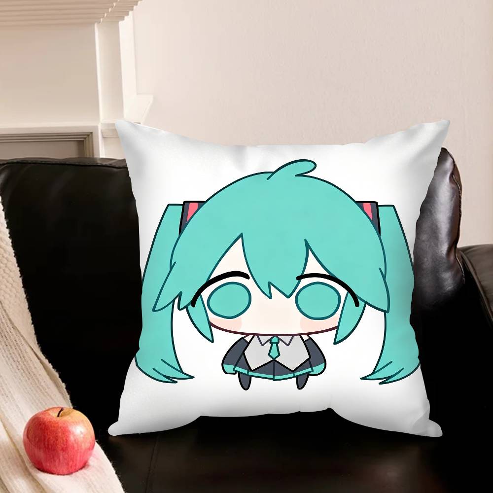 K-Kawaii Singer M-Miku-S Various Sizes Square Pillowcase For Car Home Bedchamber Decor