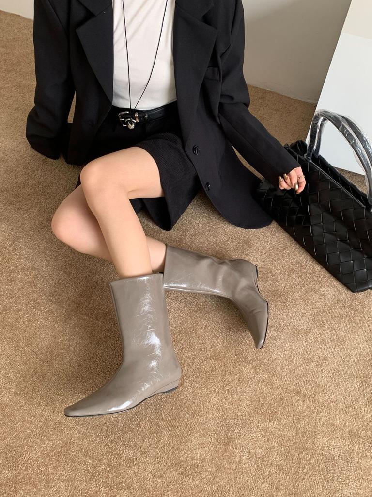 Fashion Boots Women's 2025 New Autumn Thin Pointed Inner Heightening Boots Temperament Commuter Knight Boots