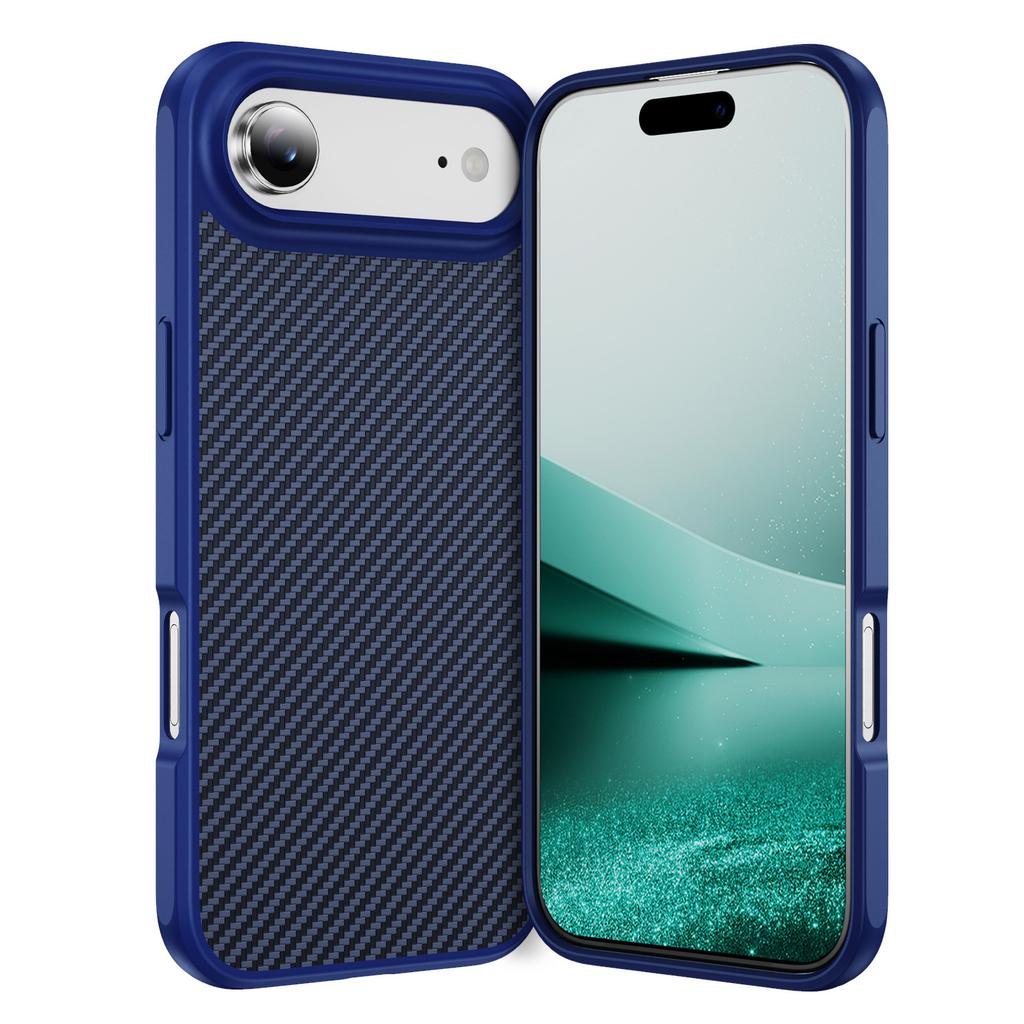 For iPhone Air Case Carbon Fiber Texture PC+TPU Phone Cover Compatible with MagSafe