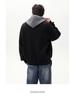Unisex Two-in-One Patchwork Knit Hoodie Jacket - Autumn/Winter Loose Fit Sweater
