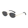 Frameless oval sunglasses for women, new small frame imperial sister style metal glasses, hot-selling fashion sunglasses