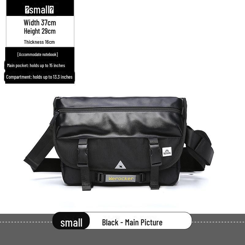 Unisex All-Black Messenger Bag: Versatile, Trendy, Original Brand Shoulder Bag for Men and Women.