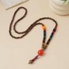 Ethnic Style Wood Necklace & Prayer Beads - Unisex Versatile Chicken Wing Wood Sweater Chain