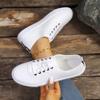 Modne Jednokolorowe Proste Damskie Sneakersy 2024 Jesień Nowe Casualowe i Wszechstronne Białe Buty Lekkie i Wygodne Buty Skate