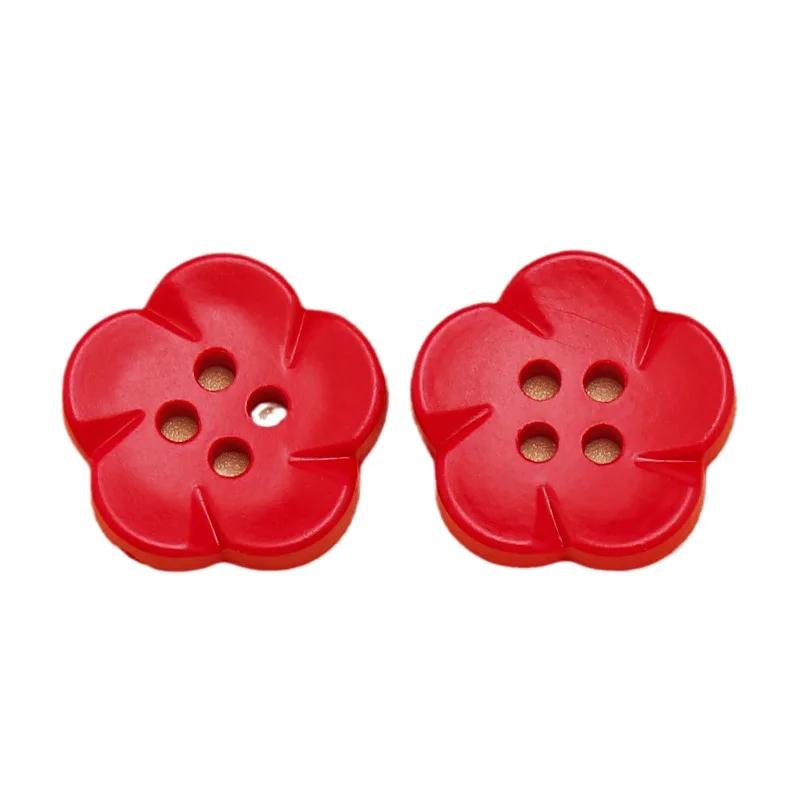 10 Stück Harzblumenknöpfe 18mm Farbe Kleidung DIY Dekorativer Knopf Pullover Vierloch Handgenähter Knopf Für Bekleidung Nähen