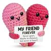 Creative Funny Handmade Crochet Emotional Support Dolls with Positive Energy Card Desktop Ornament Home Decor for Friend Gifts