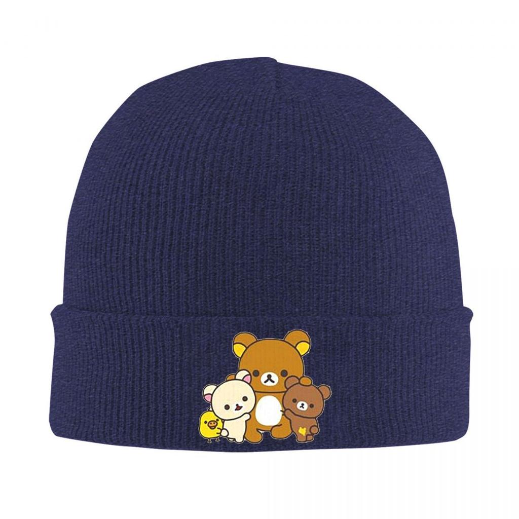 Rilakkuma Korilakkuma Bonnet Hats Beanie Hats Pattern Skullies Beanies Winter Casual Men Women Outdoor Thermal Elastic Cap