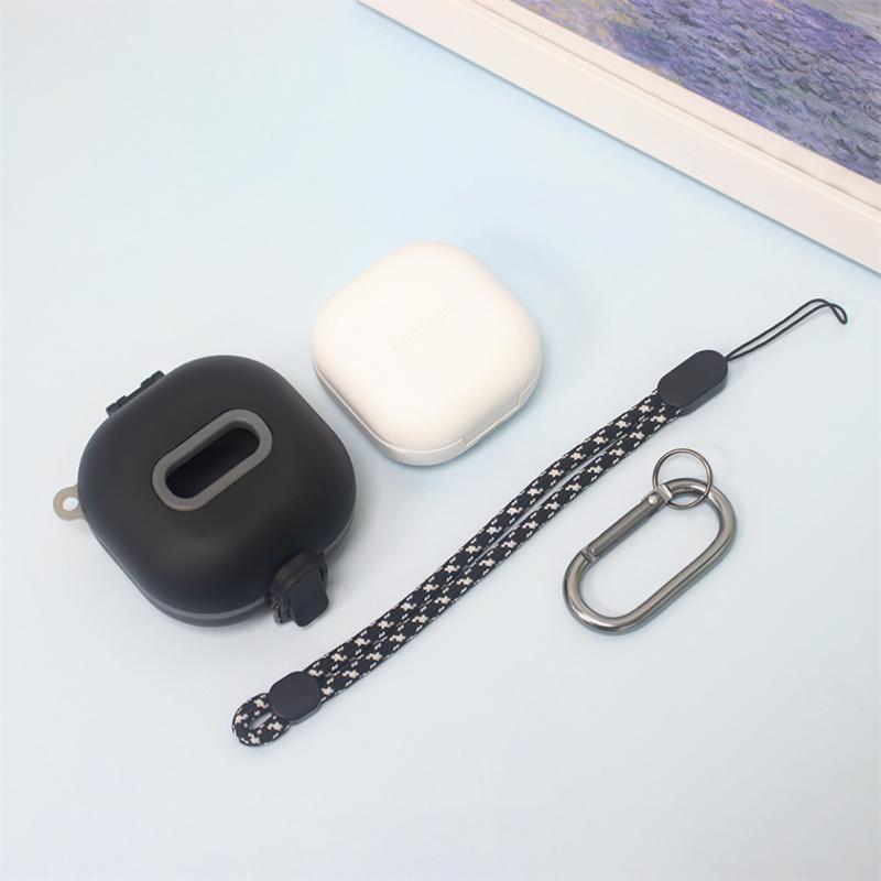 Hovedtelefonetui Stødsikkert Beskyttelsescover Med Snor Karabin Kompatibel Til Samsung Galaxy Buds