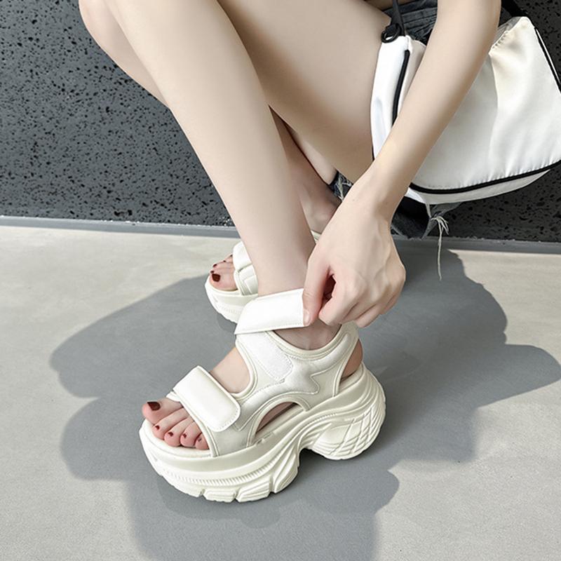 Women Platform Sandals Beach Chunky Sandals Summer Wedge Platform Sandals Casual Peep Toe Soft Female Roman Beach Shoes 35-39