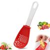 Multifunctional Heat Resistant Kitchen Spoon with Colander - Red and Black