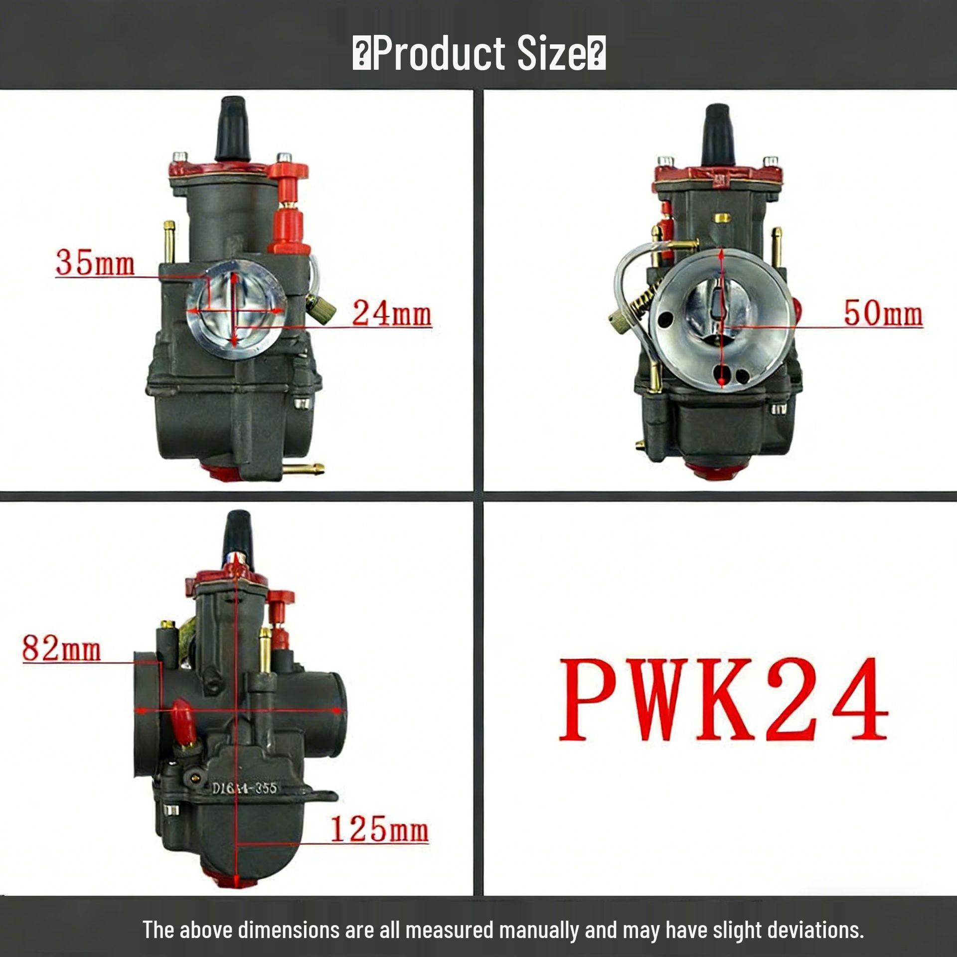 

PWK KR Carburetor 24-34mm Black Red Racing ATV Oxidized Black 26mm