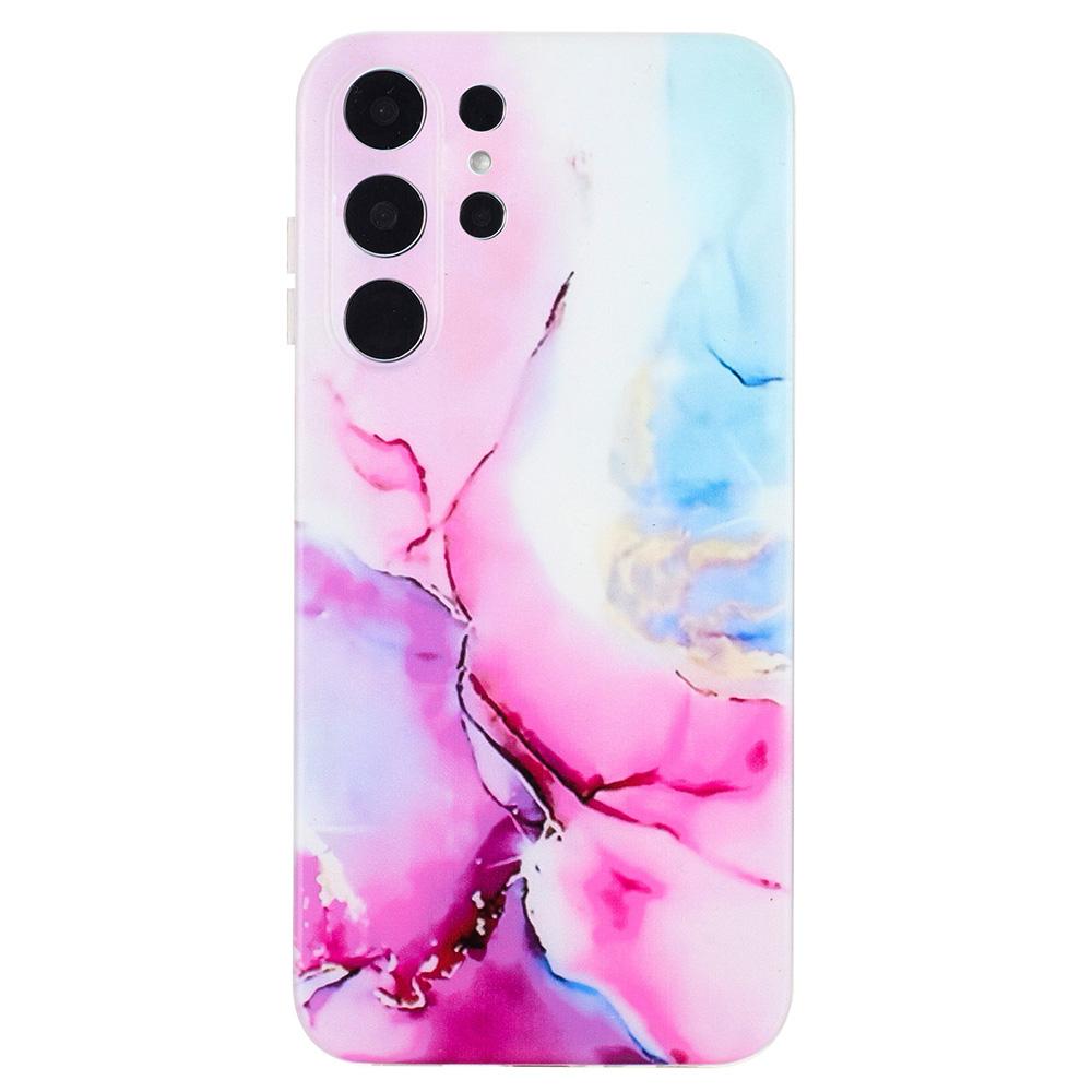 

For Samsung Galaxy S24 Ultra Case Marble Effect Pattern Design TPU Phone Cover A