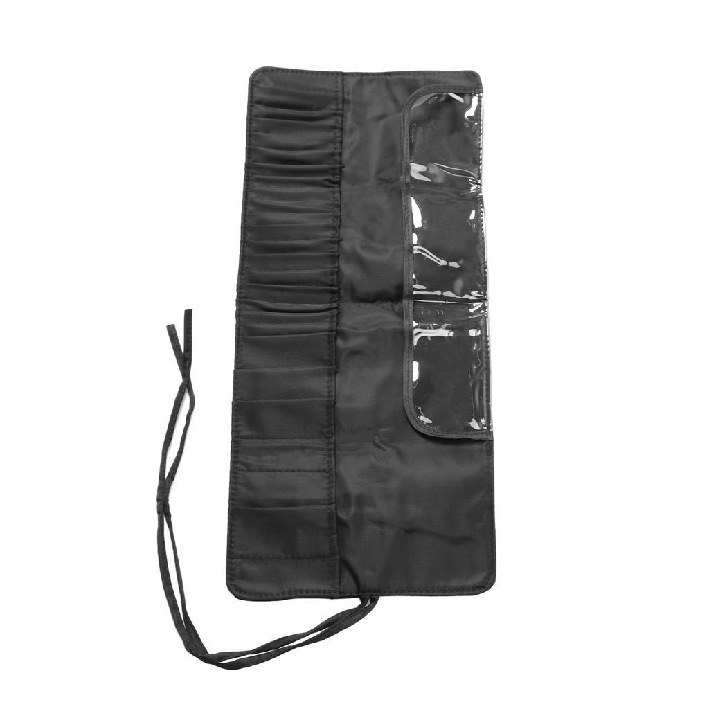 Makeup Brush Case 26 Holes Cosmetic Tool Storage Bag Black Large Capacity Waterproof Travel Makeup