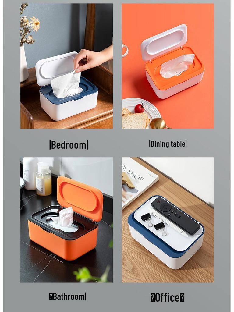 Multifunctional Dustproof Tissue & Mask Storage Box with Lid