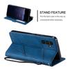 For Samsung Galaxy S24 FE Case Imprinted Lines PU Leather Splicing Wallet Phone Cover