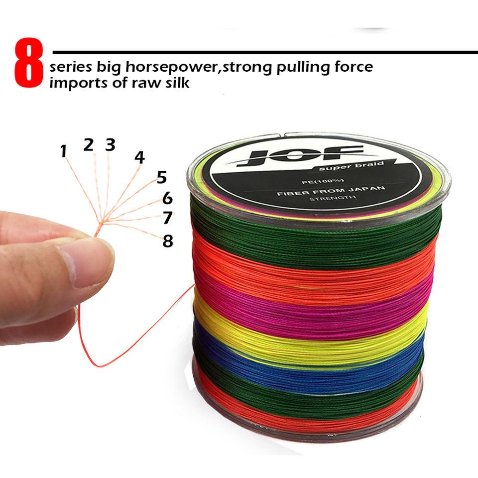 JOF Fishing Line Multicolor PE for Sea and Saltwater Fishing Lures 8 Strandd Braided PE 300M Zhejiang Customizable Fishing Ropes