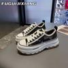 2025 Frühjahr neue klassische Damen-Low-Top-Mesh-Schuhe vielseitige Studenten-Board-Schuhe Damen-Innensohle mit dicker Sohle lässig zum Schnüren