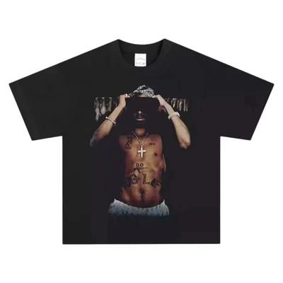 50 Cent Curtis Jackson T-shirt Klassieke Rap Grafische Print Puur Katoen Ronde Hals Casual Street Fashion Tops voor Alle Seizoenen