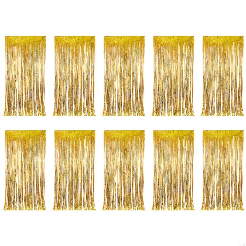 Shimmering Metal Party Streamers Tassels Background For Family Gatherings 55KF