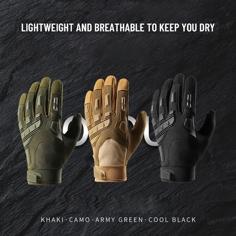 1Pair Wear-resistant Breathable Non-slip Cycling Touch Screen Full Finger Gloves Suitable for Outdoor Sports Riding On the Field Camping Training