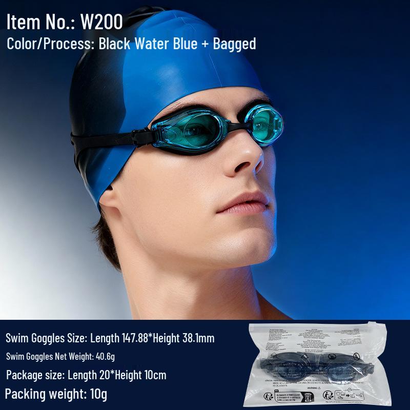 Prescription Professional Anti-Fog Waterproof High-Definition Racing Swim Goggles for Adults