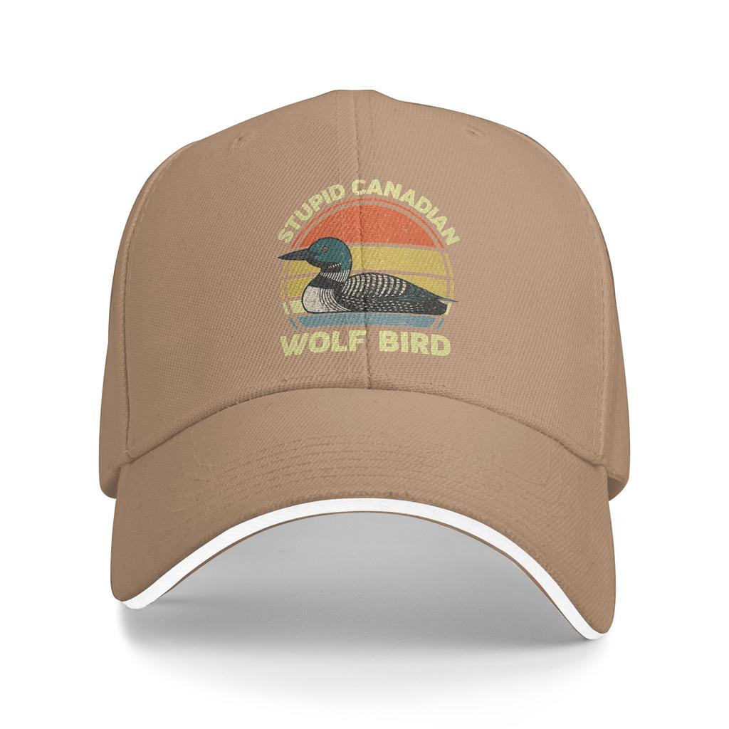 Stupid Canadian Wolf Bird Funny Loon Humor Casual Baseball Cap Summer Trucker Hat Running Hippie Snapback Cap Men Baseball Caps