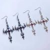 Vampire Jewelry Geometric Cross Pendant Earrings For Women Gothic Style