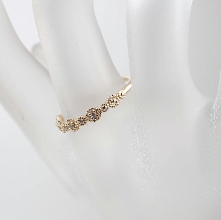 [Pre-owned] Agete K10 Diamond 0.09ct Ring / Size 11 / J92-6