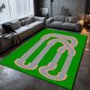 Race Track Pattern Carpet Green Racing Track Kids Play Mat Interactive Education Home Decor Soft Non-Slip Rug for Living Room