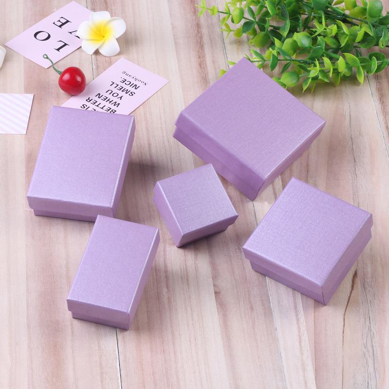5pcs Paper Jewelry Box For Ring Earrings Pendant 9x9x3cm Display Packaging Wedding Birthday Party Gifts Organizer Holder Boxes