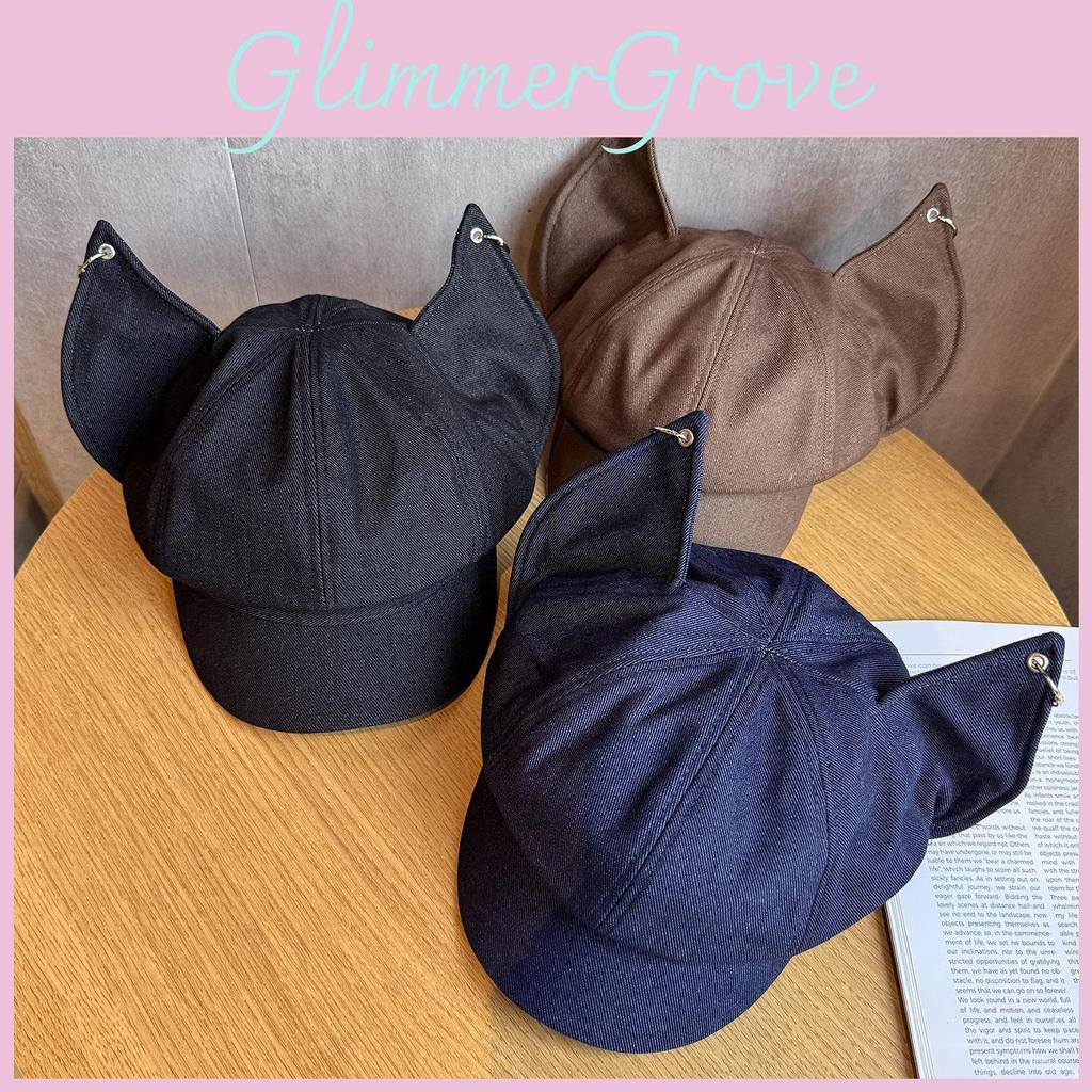 Color Solid Retro Style Fox Ear Beret Features Autumn Season Fashion Hat Travel