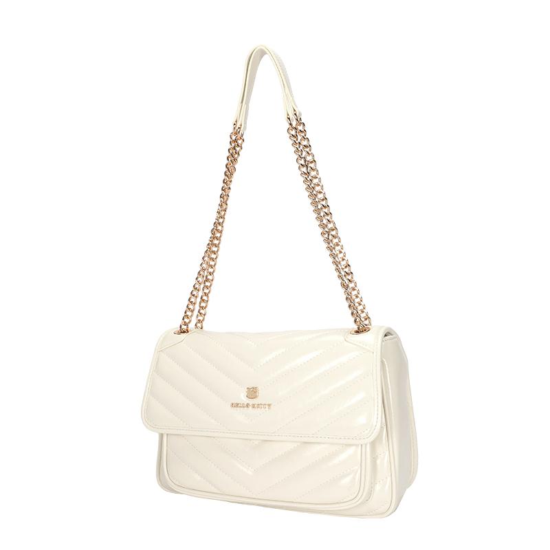 New Sanrio Hello Kitty Synthetic Leather Shoulder Bag Crossbody Bag Regular Women's Black/Ecru HHF249791